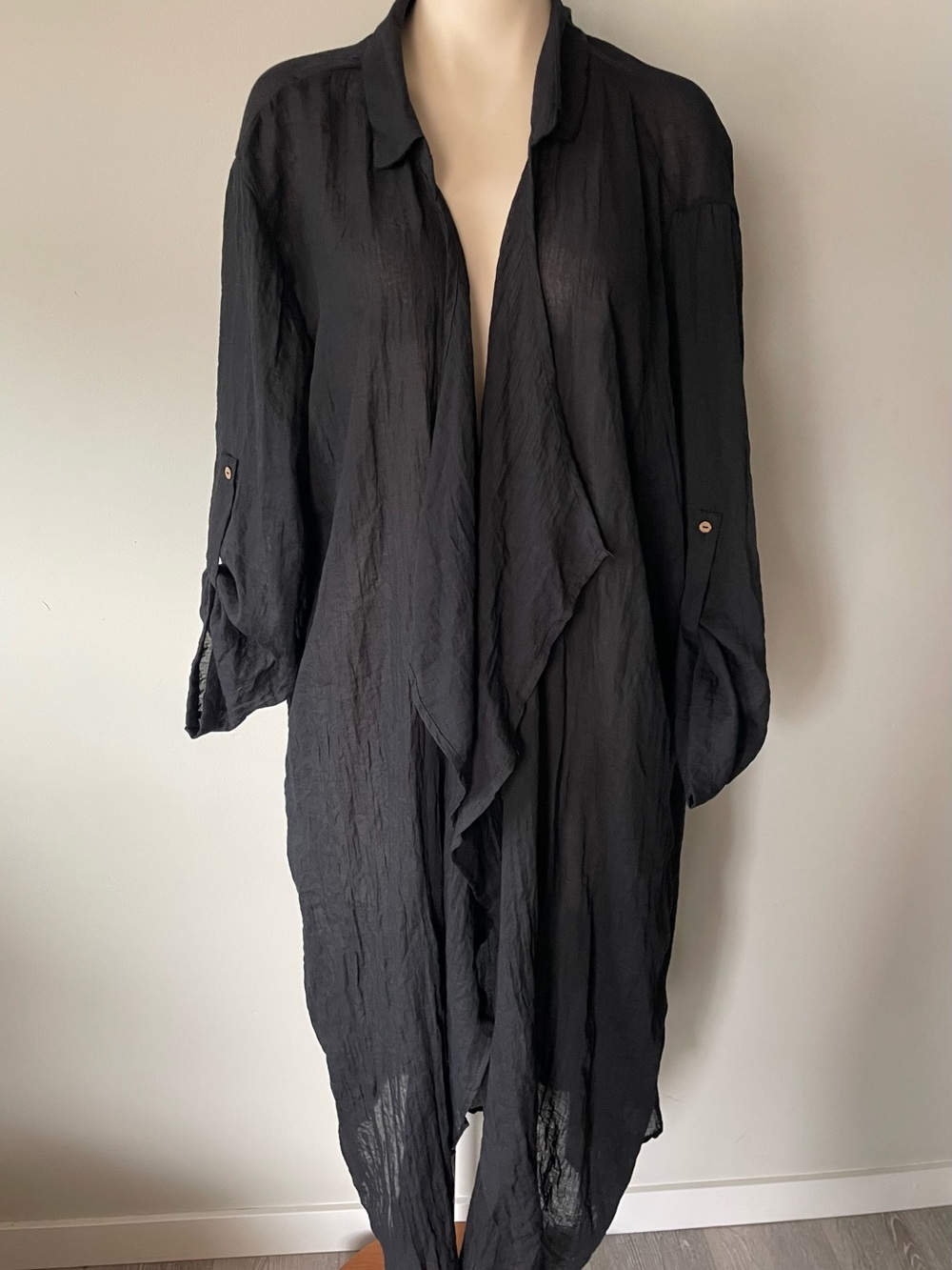 Celmia Gauze Long Maxi Duster Kimono Cardigan Jacket Longline Plus Size 5XL